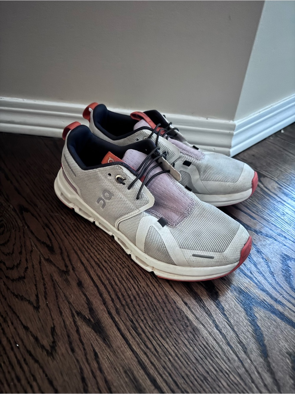 Kids On Cloud Sneakers - Light Gray with Orange, Size 4, GUC, Tennis Shoes - Picture 1 of 5